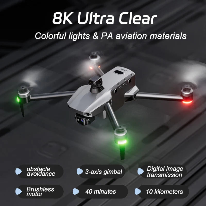 K11 Tubro Professional Drone With 8K Camera 3-Axis Gimbal Obstacle Avoidance Touch Screen FPV Drone Brushless GPS RC Quadcopter