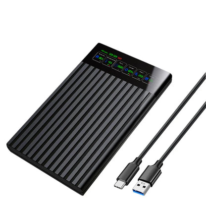 Portable  SATA To Type-C Hard Drive Chassis Intelligent Digital Display Adapter 2.5 Inch 6Gbps External HDD Case for PC Laptop