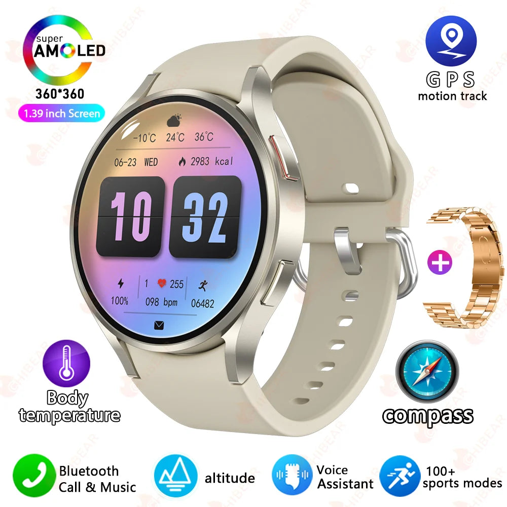 2025 New Watch 6 Pro Customized Watch Face Voice Call smartwatch Men GPS Sports Fitness Tracker Women Smart Watch IOS Android