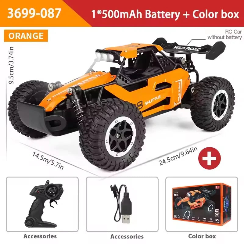 New RC Car 1:16 2.4Gh 20KM/H Model With LED Lights 2WD Off-road Remote Control Climbing Vehicle Outdoor Cars Drift Toys Boy Gift