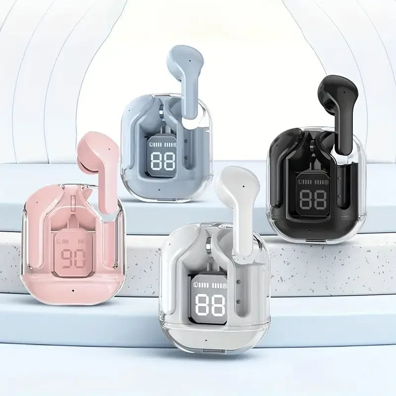 In-ear wireless earphones for gaming, sports, outdoor activities, leisure, and sleep, featuring an LED digital display, ideal fo