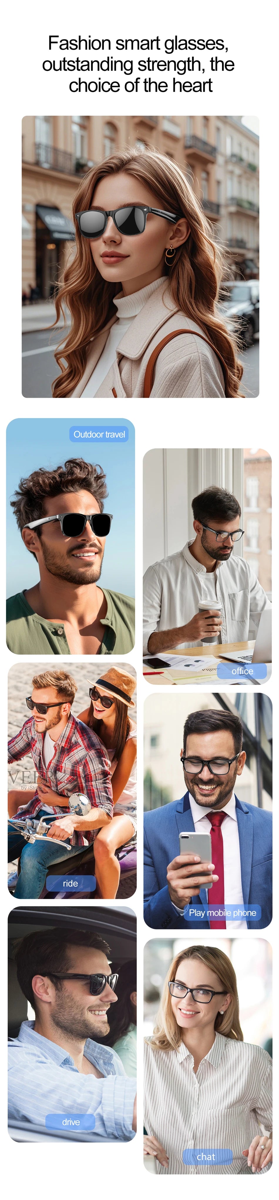 2025 New Smart Glasses Men 163 Online Language Al Intelligent Translation Anti-blue Lenses Wireless Call Voice Assistant Glasses