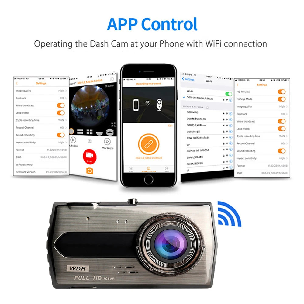 Dash Cam WiFi GPS Car DVR HD 1080P Drive Video Recorder Black Box Dashcam Night Vision Vehicle Camera Car Accessories Registrar