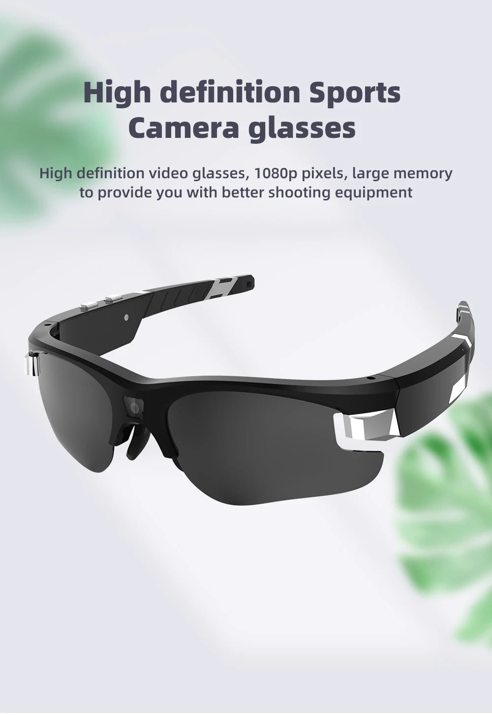 FHD Sports Video Recorder Glasses Mini Action Camera Portable Smart Cam Sunglasses Wearable Bodycam  Driving Bike Riding Outdoor