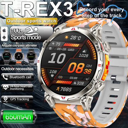 2025 Best seller Military AMOLED HD SmartWatch GPS Compass 10ATM Waterproof Tactics 170+Sport BT call SmartWatch 650Mah Battery