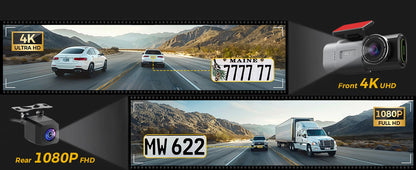 Dash Cam Cars 4K Front and Rear Camera Car Dvr WIFI GPS Car Camera for Vehicle Video Recorder Rear View Camera Parking Monitor