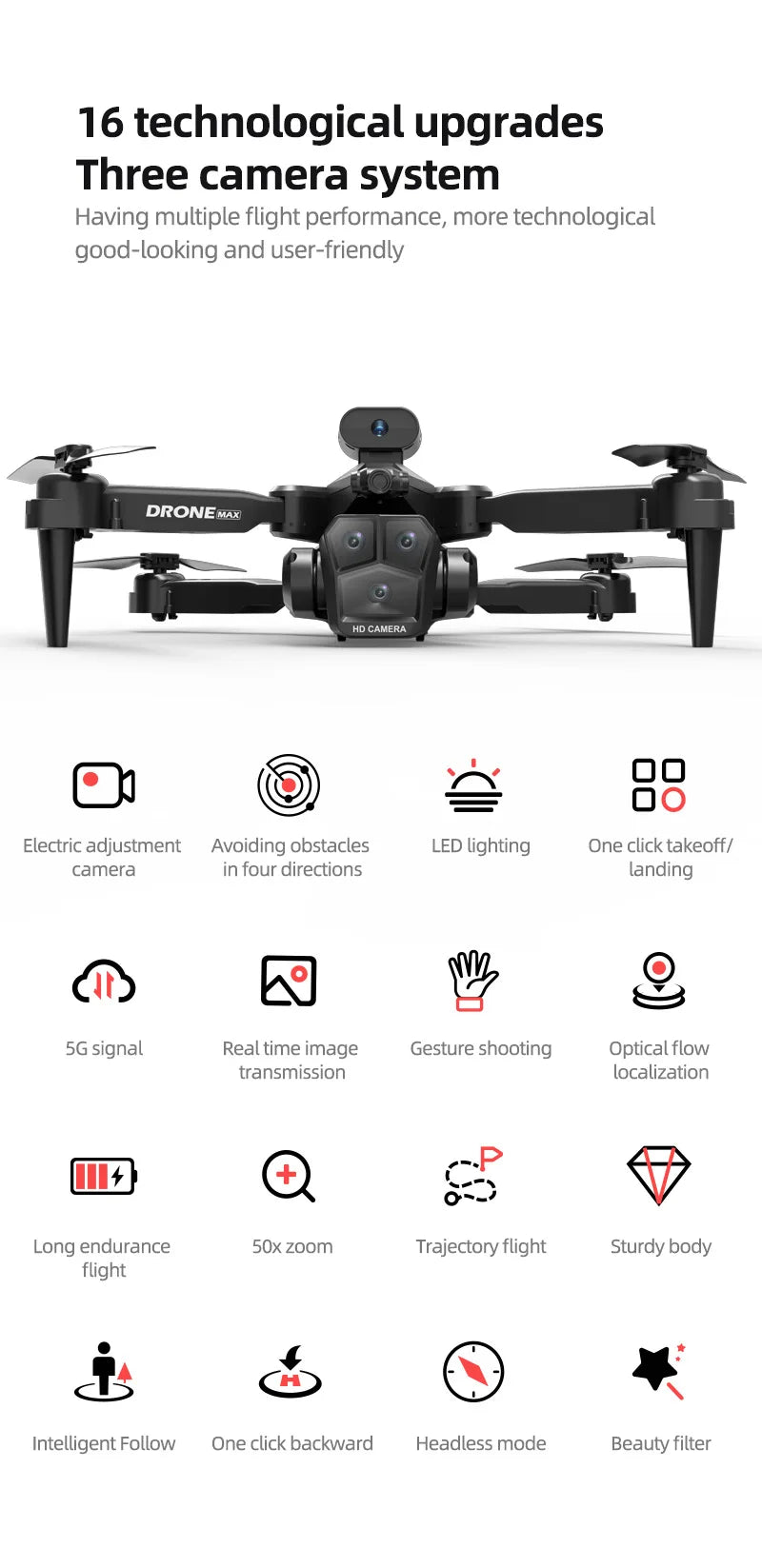C10/E88 Drone 8K Professional Dual Camera 25min 360 Intelligent Obstacle Avoidance Four Axis Quadcopter Boy RC Toy VS K10 Dron