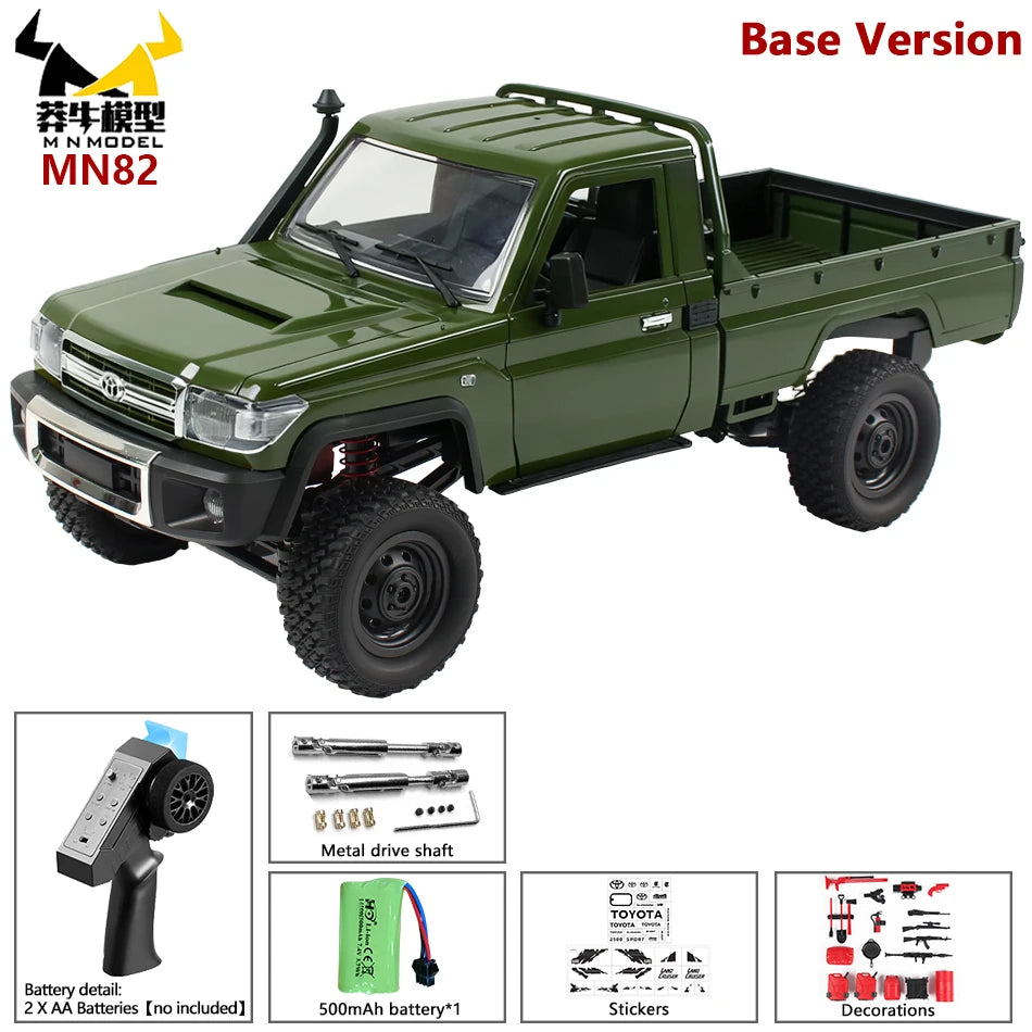 MN MODEL RC 1:12 4x4 Jungle Diving Car Climbing Off-road Wading Vehicle Rock Crawler Shovel Tool Box Truck Toy for Adult Gift