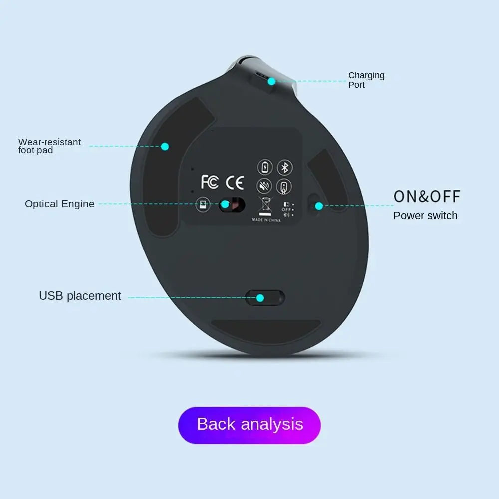 2.4G Vertical Mouse 6 Mute Buttons 800/1200/1600DPI Ergonomic Optical Mouse Comfortable Keysensitive Gaming Mice Office