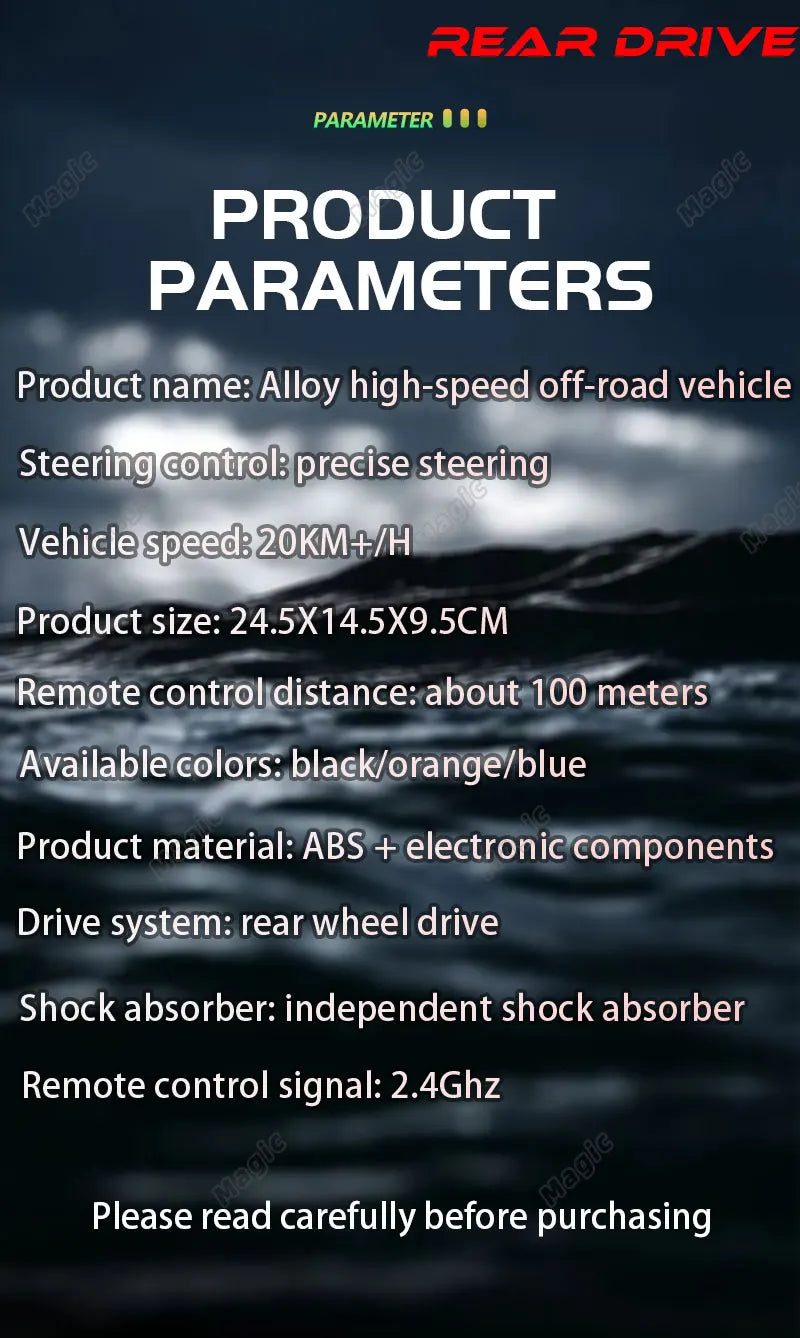 RC Car 2.4Gh Model With LED Lights 2WD High Speed Off-road Remote Control Climbing Vehicle Outdoor Cars Drift Kid Toys Boys Gift