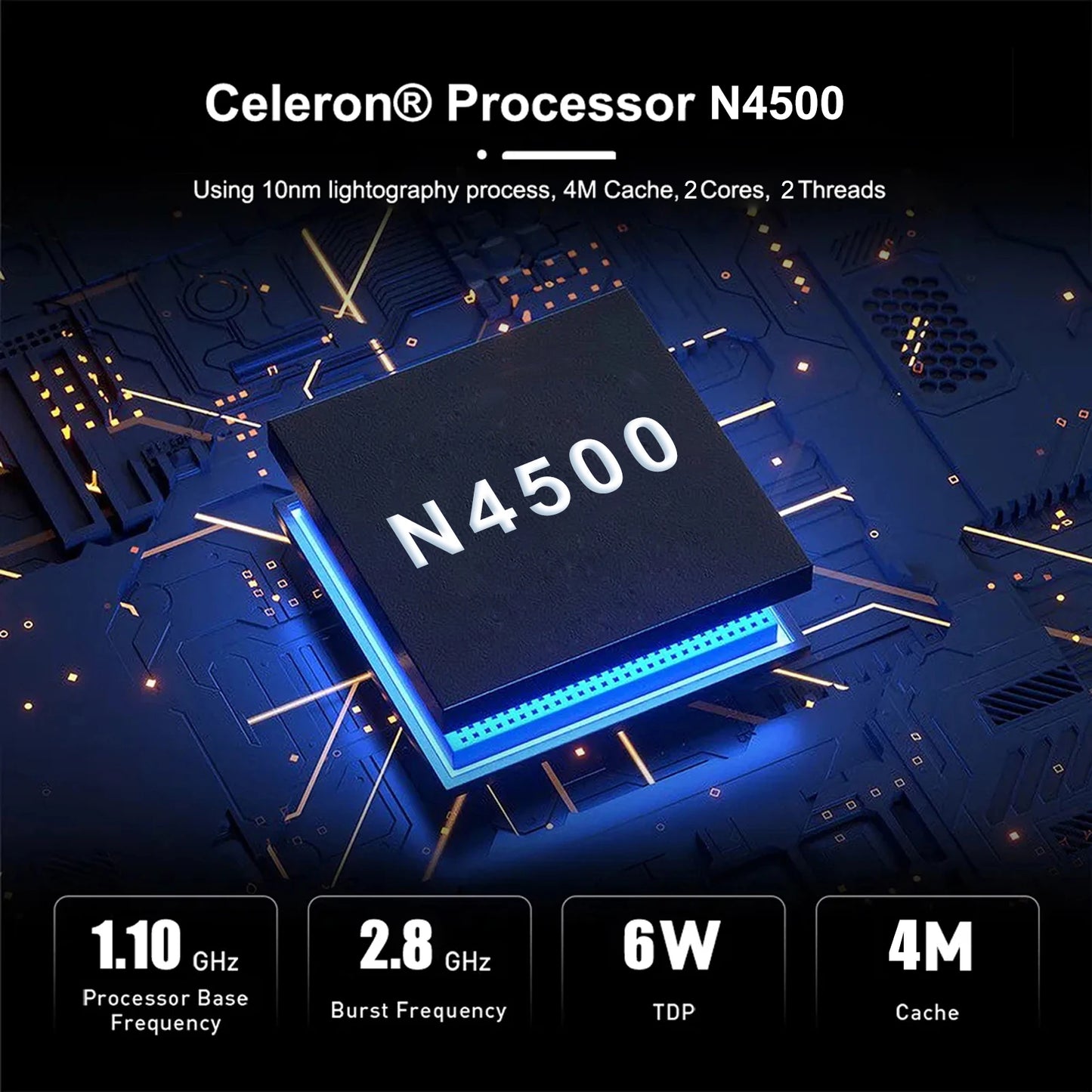 14 Inch Business Laptop Intel N4500 8GB DDR4 128GB SSD Windows 11 Slim Lightweight Durable Office Notebook