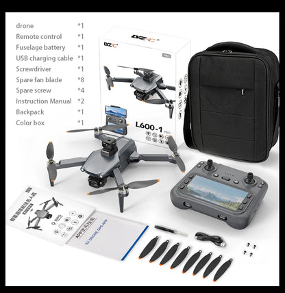 New L600-1 PRO MAX GPS Drone 5KM 4K Professional HD Dual Camera 360° Laser Obstacle Avoidance Brushless Quadcopter Toy Gift
