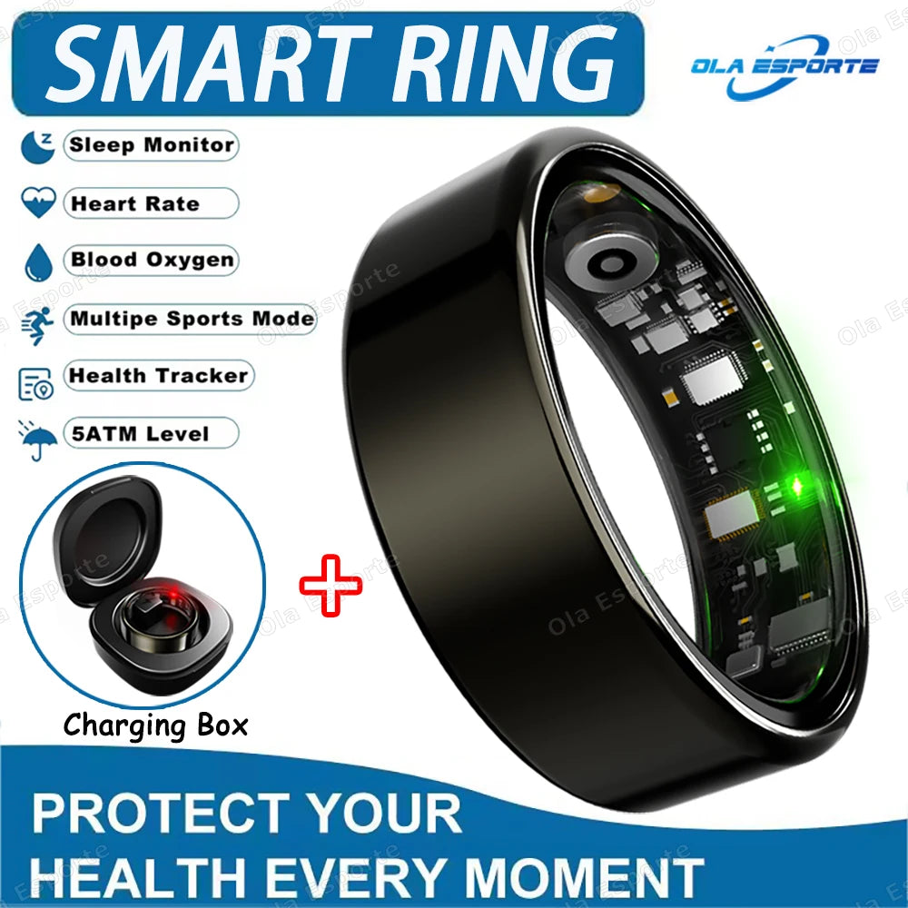 New Smart Ring 5ATM&IP68 Waterproof Rings Man Health Monitoring Heart Rate Sleep Monitor GPS Motion Sport Tracker Smartring 2025