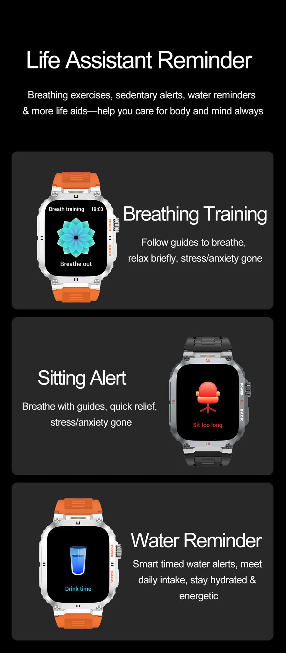 Men's Outdoor Sports Bluetooth Call Smart Watch 1.91 Inch Full Screen Touch Flashlight 110+ Sport Mode Smartwatch 2025 New