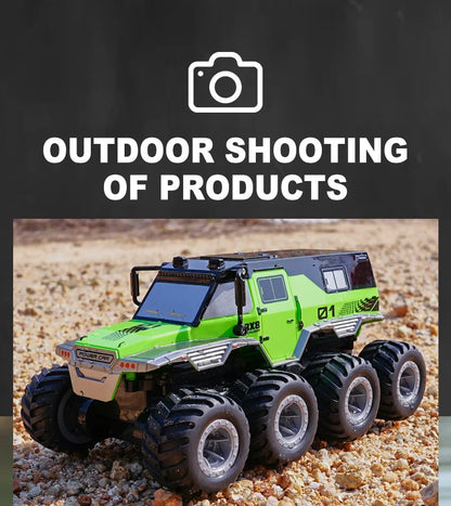 JJRC 8x8 2.4G Remote Control Car 8wd Off-road Amphibious Stunt Vehicle 8-Wheel Speed Racing Truck Waterproof Crawler Toys