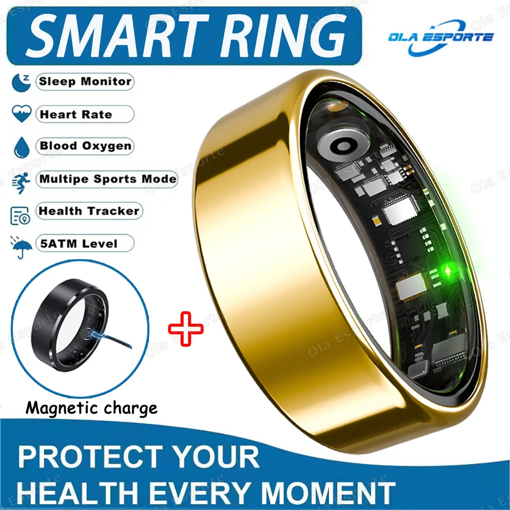 New Smart Ring 5ATM&IP68 Waterproof Rings Man Health Monitoring Heart Rate Sleep Monitor GPS Motion Sport Tracker Smartring 2025