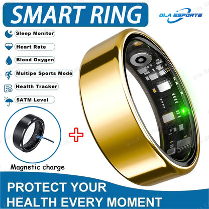 New Smart Ring 5ATM&IP68 Waterproof Rings Man Health Monitoring Heart Rate Sleep Monitor GPS Motion Sport Tracker Smartring 2025