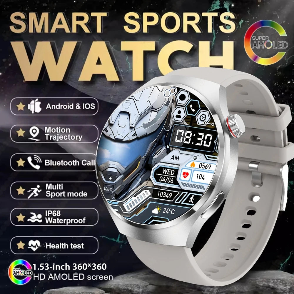 2025 New Watch 4 New Bluetooth Call Smartwatches Men 150+ Sports Mode Health Monitoring AI Voice Assistant Smart Watch IOS