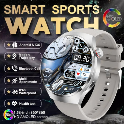 2025 New Watch 4 New Bluetooth Call Smartwatches Men 150+ Sports Mode Health Monitoring AI Voice Assistant Smart Watch IOS