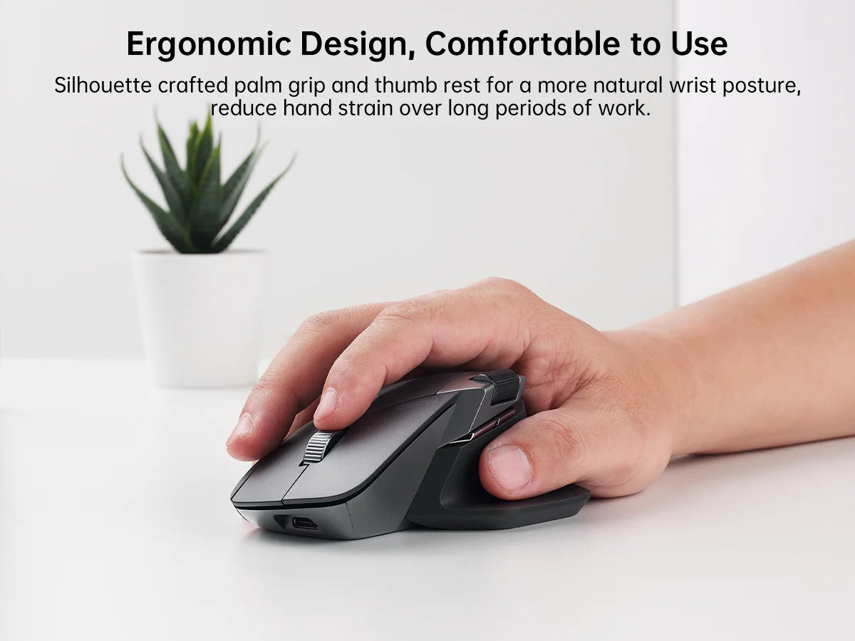 Rapoo MT760L/MT760M Multi-mode Rechargeable Wireless Mouse Ergonomic 4000 DPI Support Up to 4 Devices Bluetooth Mouse