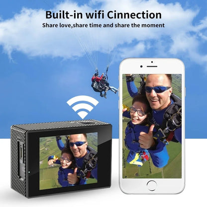 Null 4K Outdoor WiFi Action Camera Helmet Video Recording 4K/30FPS WiFi 2.0" 170DGPS 4X Zoom Underwater Waterproof Sports Camera