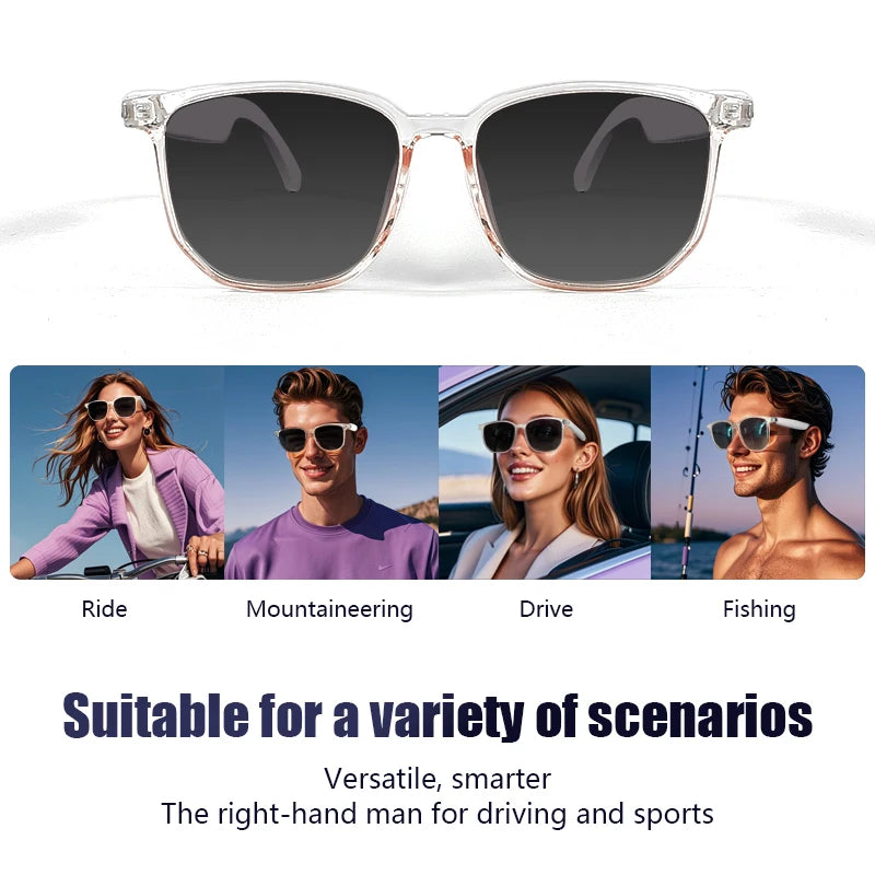 Smart Glasses Listenable Songs, Wireless Headphone Glasses, Shades for Women & Men, 3in1 Smart Glasses that Play Music 