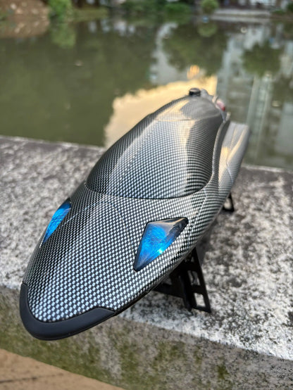 Remote Control Off-Road Boat Model Eddy Current Jet high-Speed Remote Control Speedboat 15-20km/hH156 with Lights Off-Road Speed