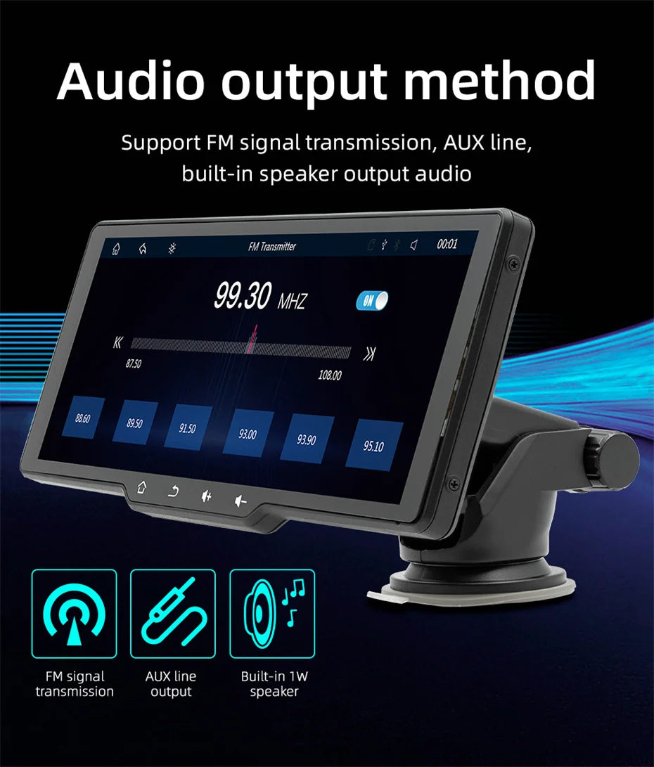 Portable Car MP5 Player Smart Stereo Radio Carplay Android Auto 10.26Inch Touch Screen Bluetooth FM Universal Multimedia Monitor