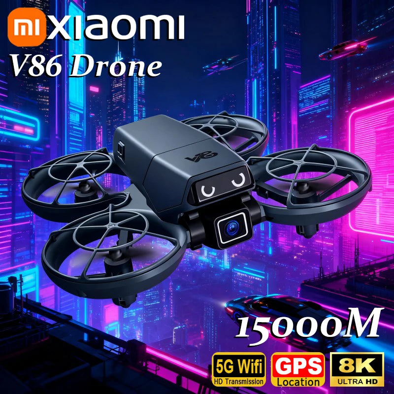 Xiaomi V86 Mini RC Drone 8K Aerial HD Intelligent Obstacle Avoidance Screen Remote Control Brushless Power GPS Helicopeter UAV