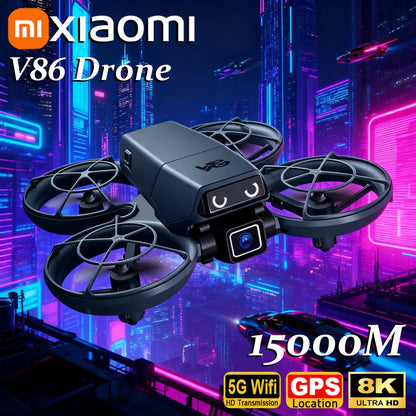 Xiaomi V86 Mini RC Drone 8K Aerial HD Intelligent Obstacle Avoidance Screen Remote Control Brushless Power GPS Helicopeter UAV