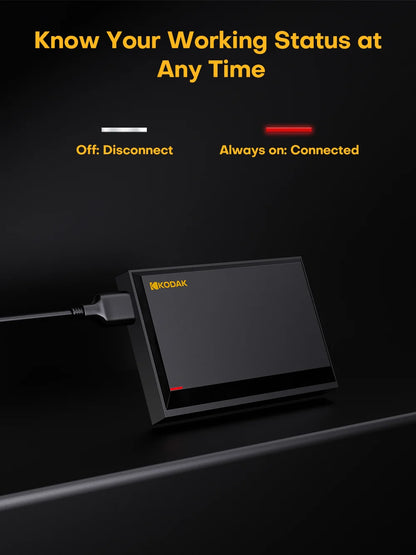 KODAK Portable External Hard Drive PHDD 500G/1TB High-Speed Storage for PC, Laptop, PS5, PS4 Lag-Free Gaming & Large File Transf