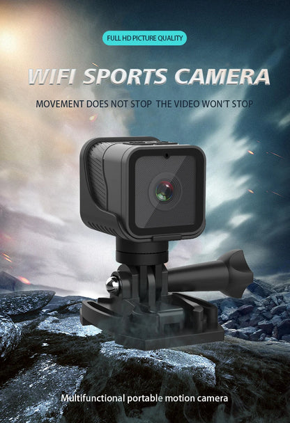 1080P HD Portable Sports Mini Camera with Hotspot WiFi Waterproof Camera, Motorcycle and Bike Camera Anti Shake Outdoor Sports