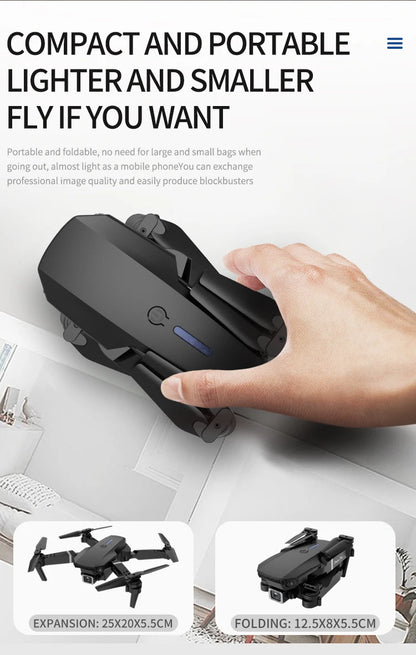 MHD E88 Dual Camera Drone Aerial Photography Professional High-definition Quadcopter Outdoor Flying Toy Beginner Drone Kids Gift