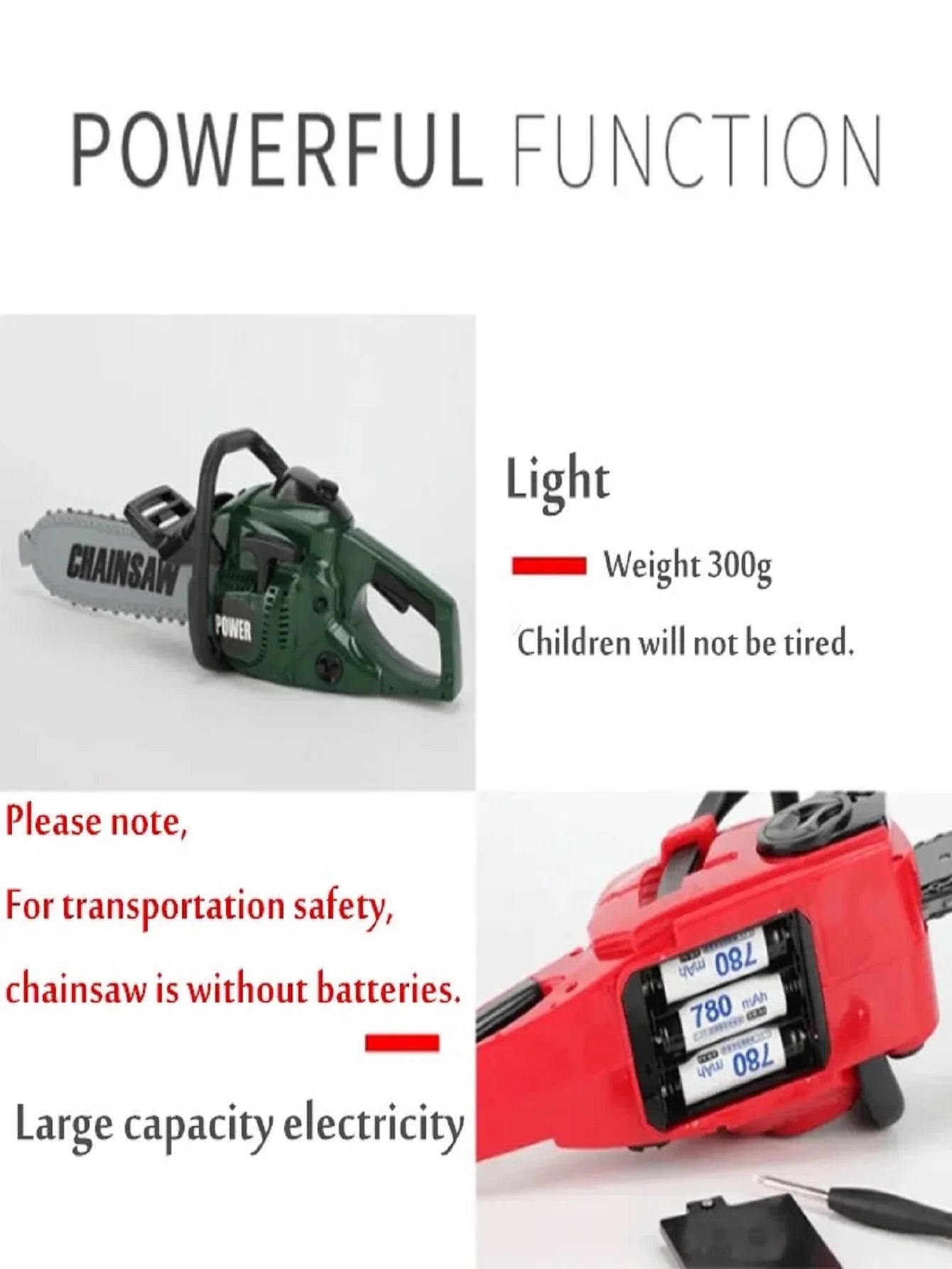 Large Size Children Electronic Chainsaw Kids Play Tools Pretend Play Tool Kits Electric Saw Children Simulated Play House Toy