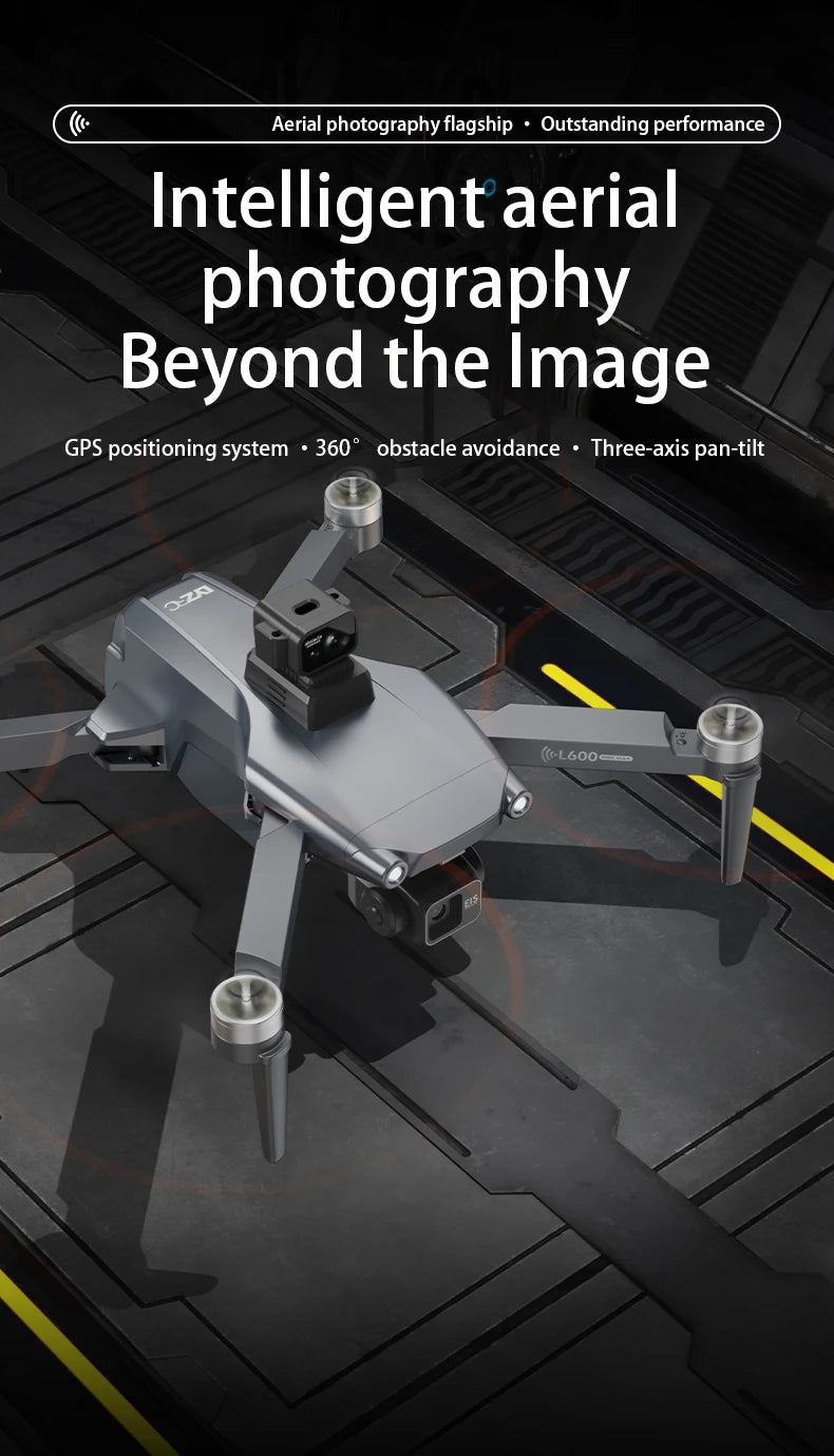 New L600-1 PRO MAX GPS Drone 5KM 4K Professional HD Dual Camera 360° Laser Obstacle Avoidance Brushless Quadcopter Toy Gift