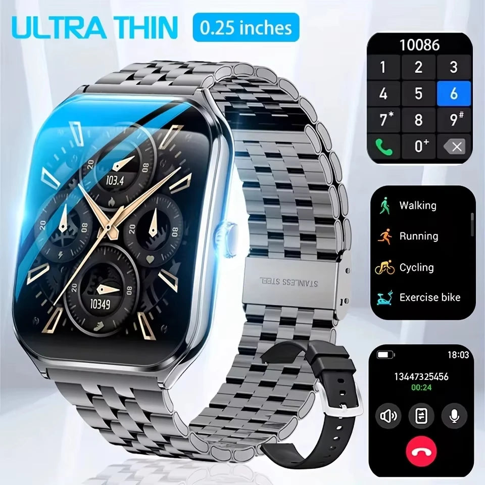 2025 new smart watch, 1.96-inch sports watch, IP67 waterproof, 110+ sports mode, fitness activity tracker, ultra-thin watch.