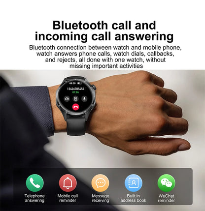2025 New Mens Smart Watch 360 * 360 Bluetooth Call Smartwatch AMOLED Screen GPS Smart Watches NFC Waterproof Smart Watch for Men