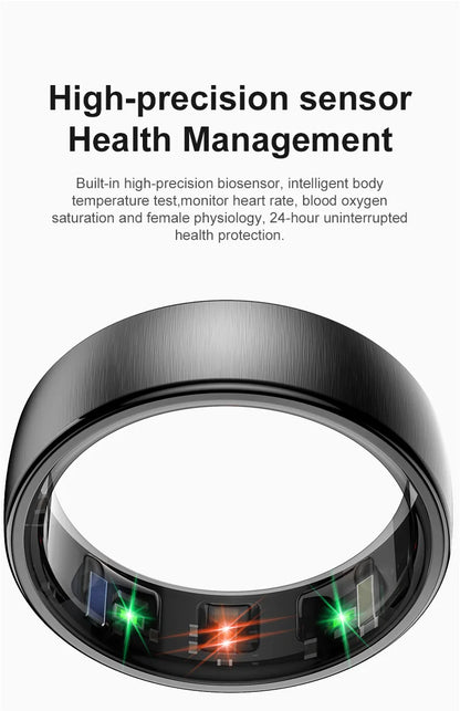 Smart Ring R10 Womens Men Electronic Smartring Blood Oxygen Health Monitor Sleep Monitor Rings 5ATM Waterproof Fitness Tracker