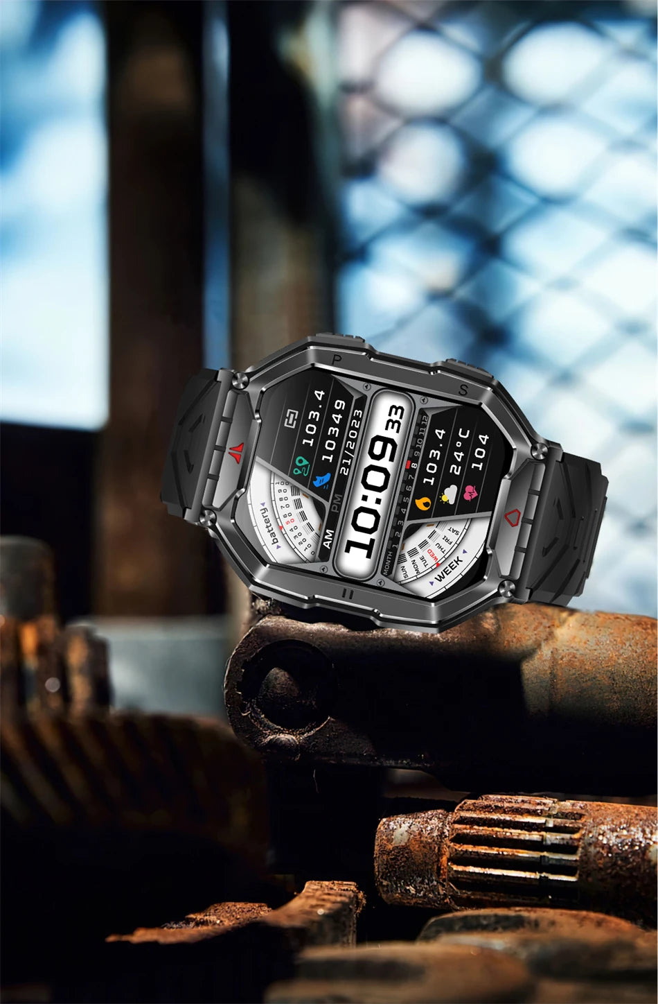 2.1 Inch AMOLED HD Screen Smartwatch Men Compass GPS Outdoor Sports Health Monitoring 1ATM Waterproof Bluetooth Call Smart watch