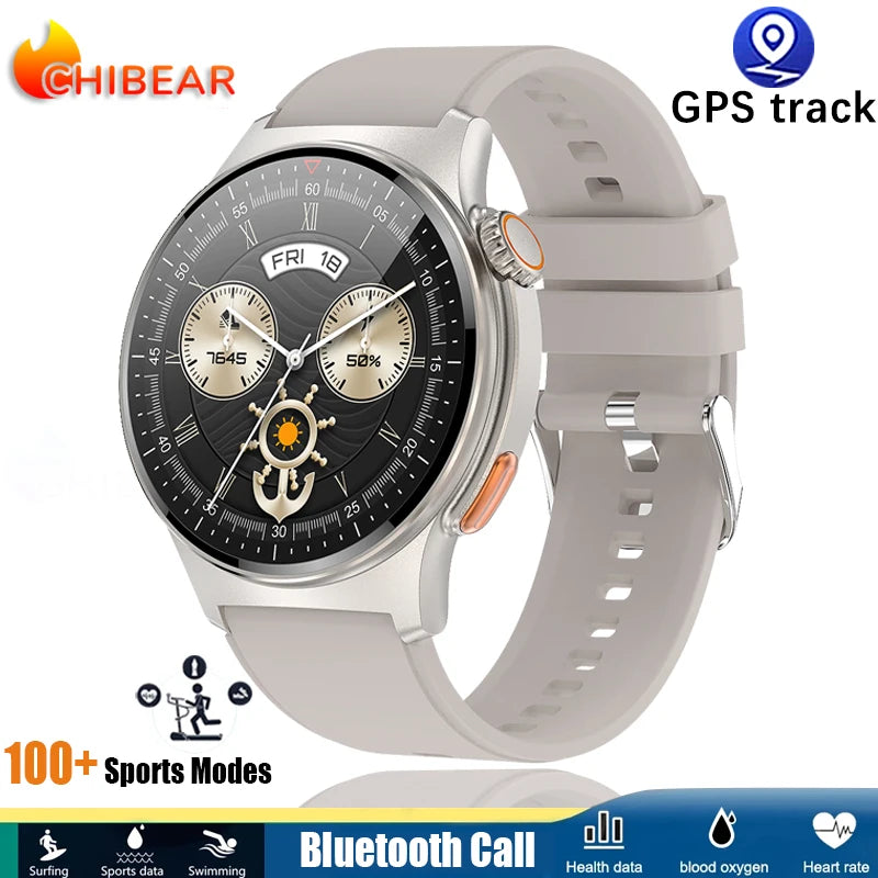 Men's Bluetooth Call Smart Watch GPS Sports NFC Health Monitoring Weather Data Waterproof Smartwatch 2025 New
