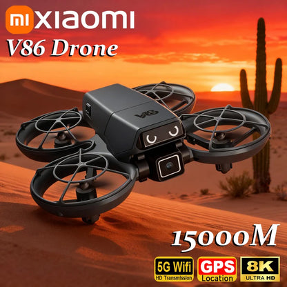 Xiaomi V86 Mini RC Drone 8K Aerial HD Intelligent Obstacle Avoidance Screen Remote Control Brushless Power GPS Helicopeter UAV