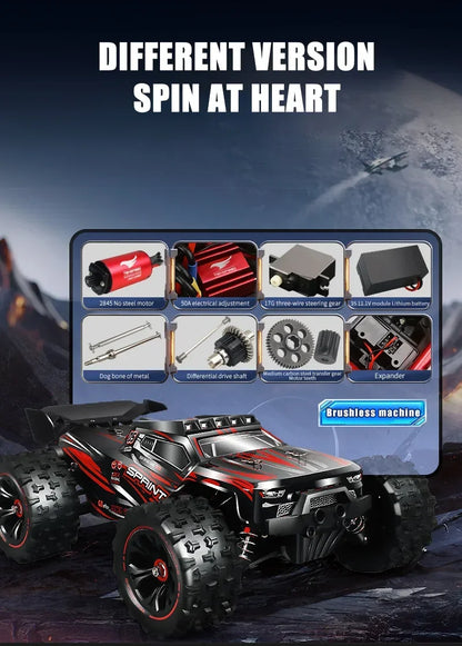 Rc Car Off Road 4x4 High Speed 80KM/H Remote Control Car with LED Headlight Brushless 4WD 1/14 Monster Truck Toys for Boys Gift