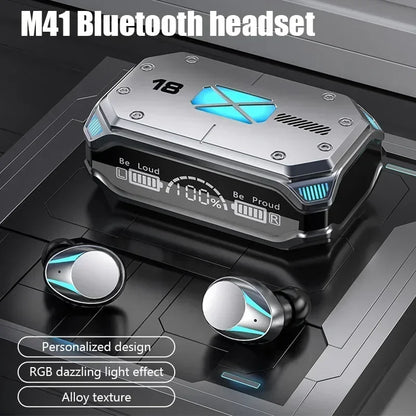 M41 Bluetooth Earphones Wireless Headphones Smart Touch Wireless Headset LED Display Stereo Sound Earbuds for Smartphones