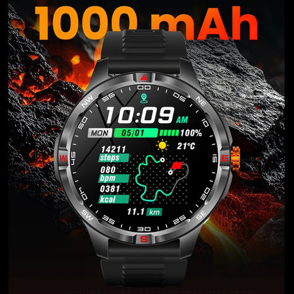 GPS Outdoor 1000mAh Battery Smartwatches Men 100+ Sports Mode Compass Heart Rate 3ATM Waterproof Bluetooth Call Smart Watch