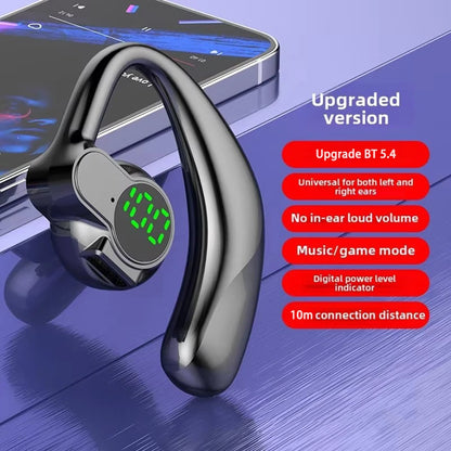 ‌Open-Ear Wireless Earphones Bluetooth 5.4 -Bone Conduction ENC Noise Cancelling with LED Display for Sports/Driving/Gaming ‌