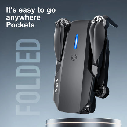 E88GT 4.3-inch Large Screen Drone Brushless Dual Camera Aerial Photography 8K HD Optical Flow Remote Control Aircraft Boy Gift