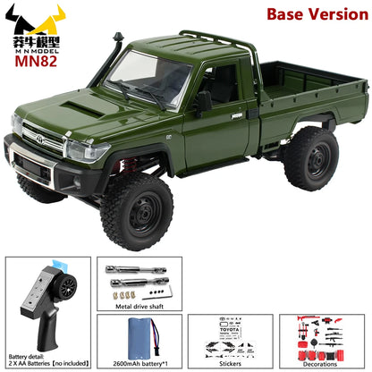 MN MODEL RC 1:12 4x4 Jungle Diving Car Climbing Off-road Wading Vehicle Rock Crawler Shovel Tool Box Truck Toy for Adult Gift
