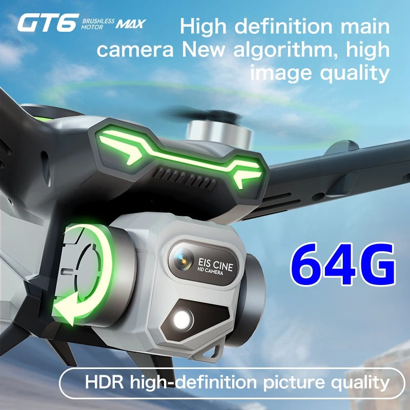 GT6 Professional Drone Long Range Flight Battery Quadcopter 4K HD Wifi Dron Aerial Photography Obstacle Avoidance Aircraft