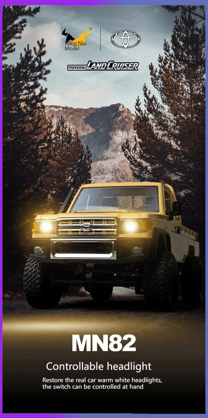 Rc Car MN82 1:12 Retro with LED Lights, Full Scale Analog LC79, Professional Four-wheel Drive Truck, Toy Truck Model RC