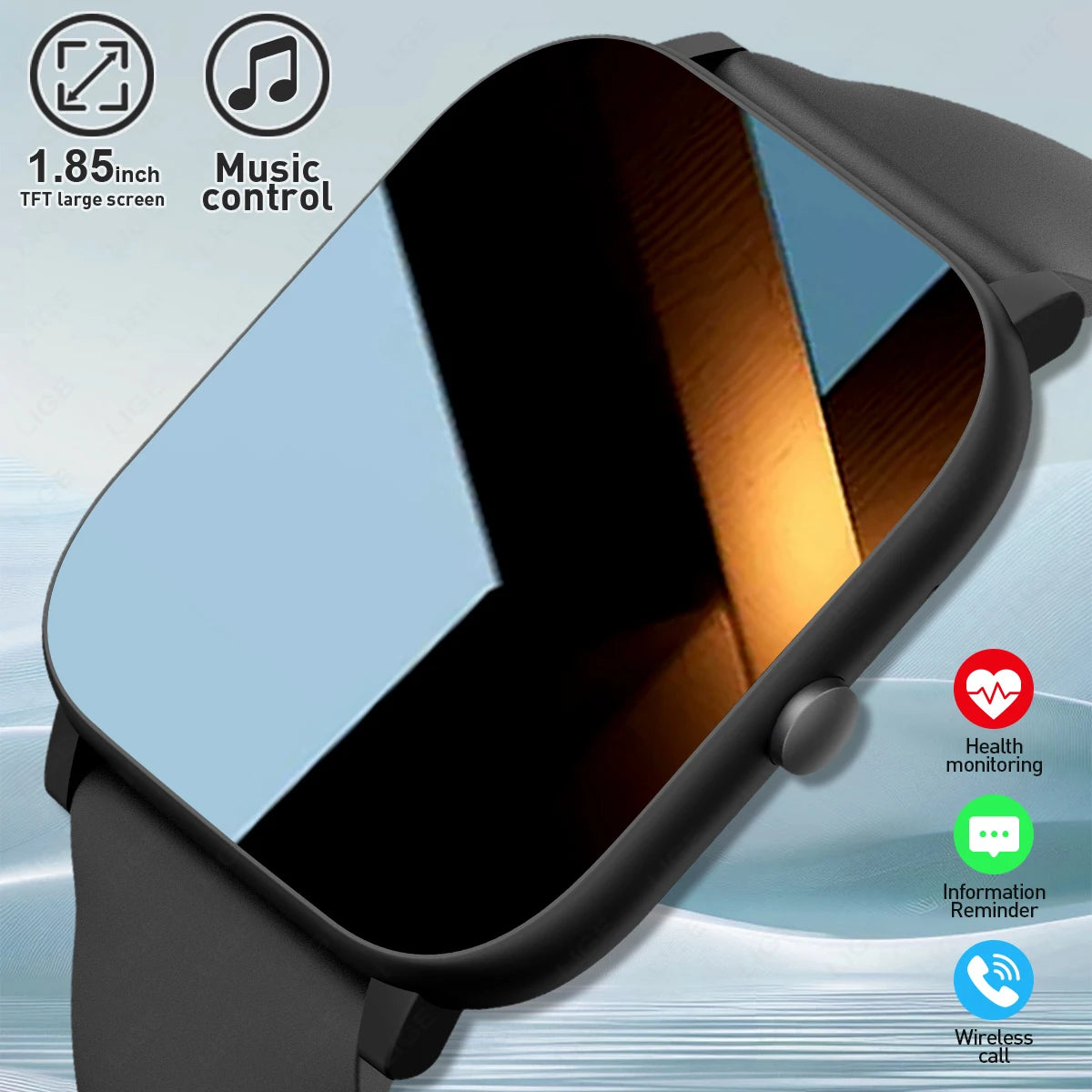 LIGE 2025 Smart Watch Men 1.85'' Screen Lady Gift Sports Fitness Watches Bluetooth Calling Digital Wristwatch For Android Phone